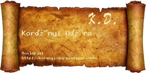 Korányi Dóra névjegykártya